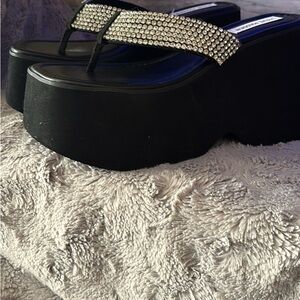 Steve Madden Embellished Platform Thong Sandals